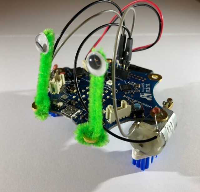 Programmiertes Bürstentierchen mit Calliope-Minicomputer